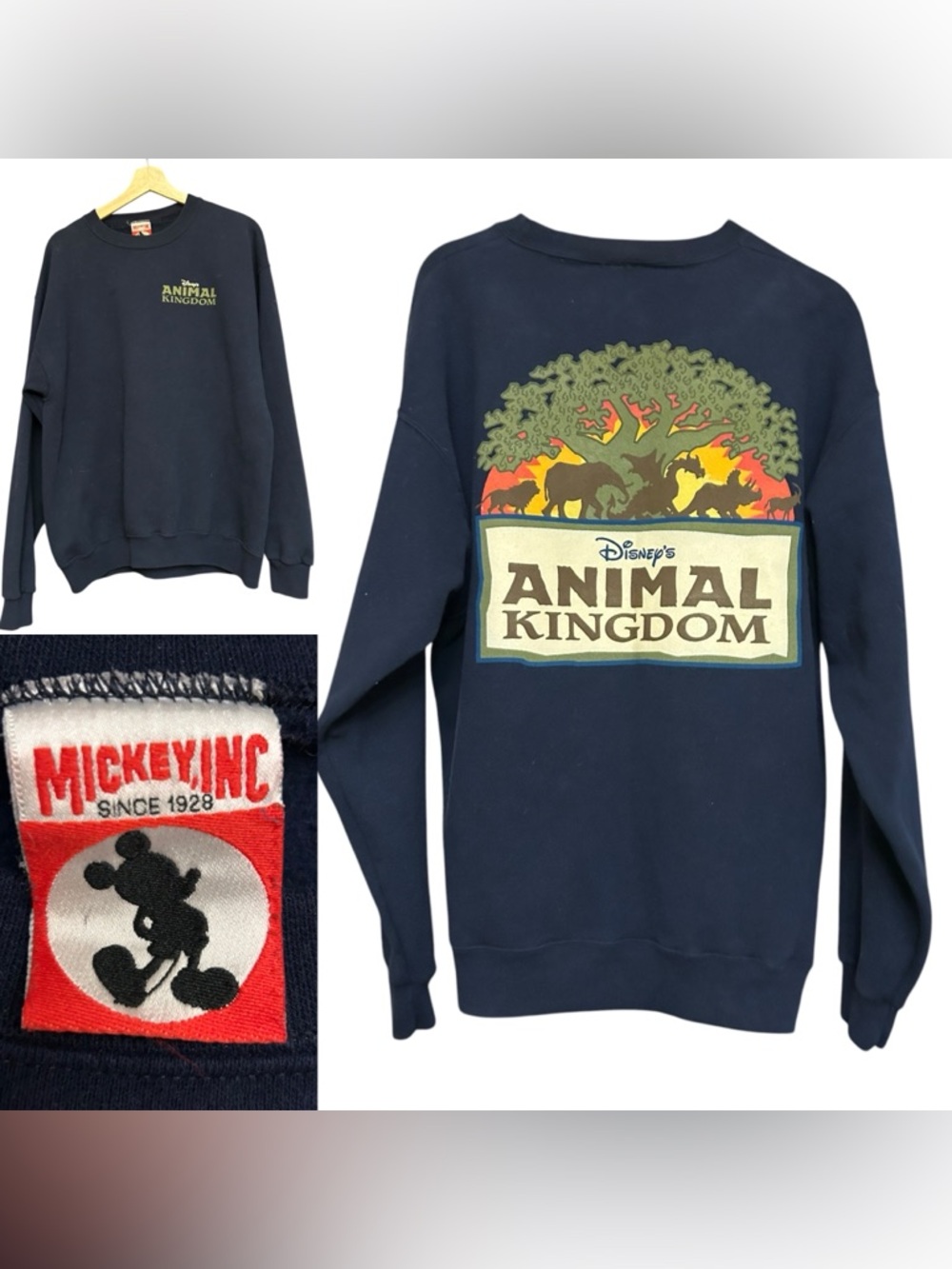 WALT DISNEY WORLD Mickey Inc Vintage 90s Animal Kingdom Sweatshirt